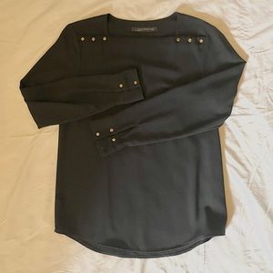 Zara Woman Long Sleeve Blouse with Studs - Size Medium